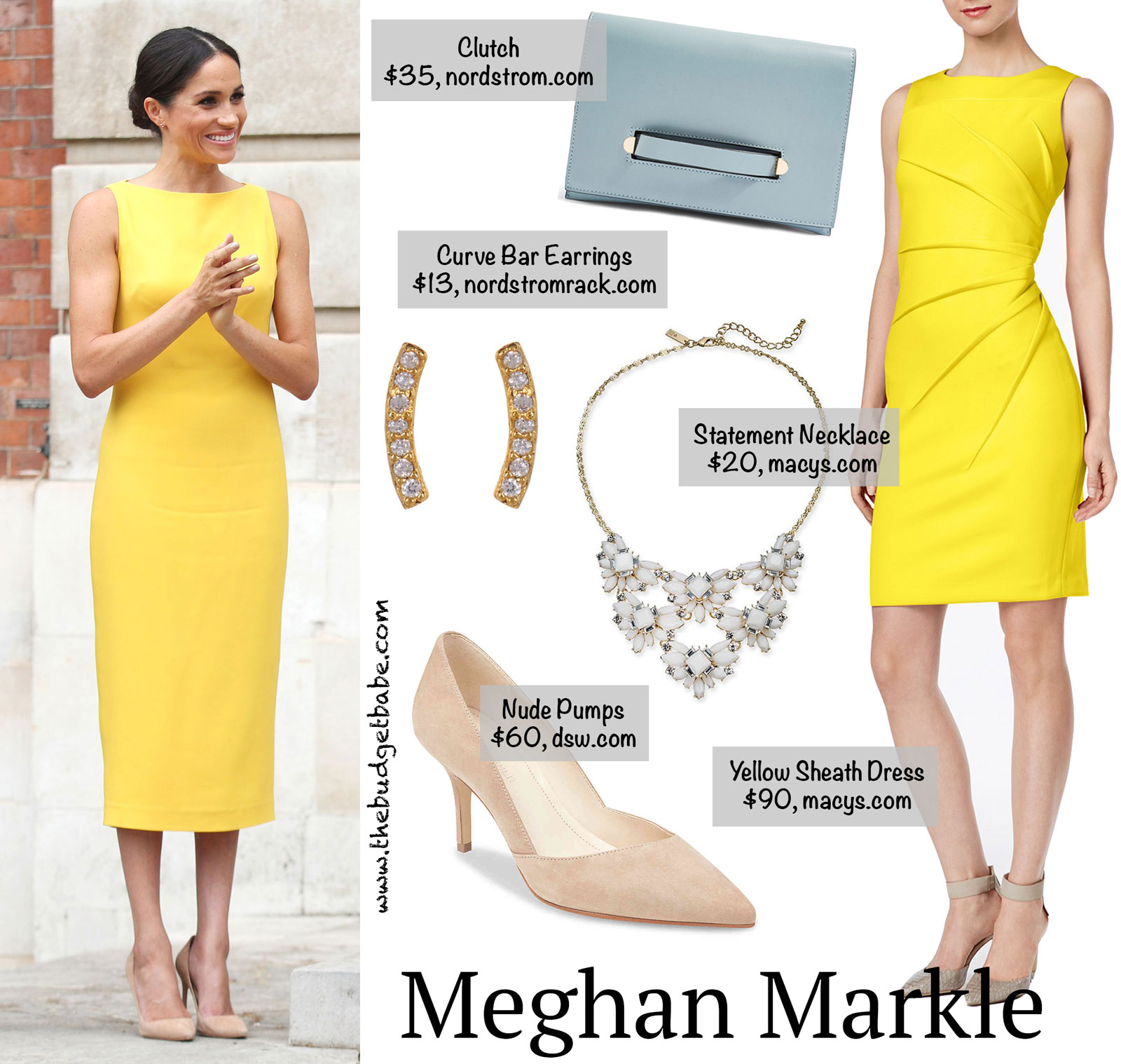 Meghan Markle Yellow Dress Look for Less
