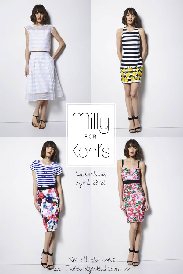 Milly is launching a budget-friendly designer collection for Kohl's! April 23rd. See all the looks at thebudgetbabe.com.