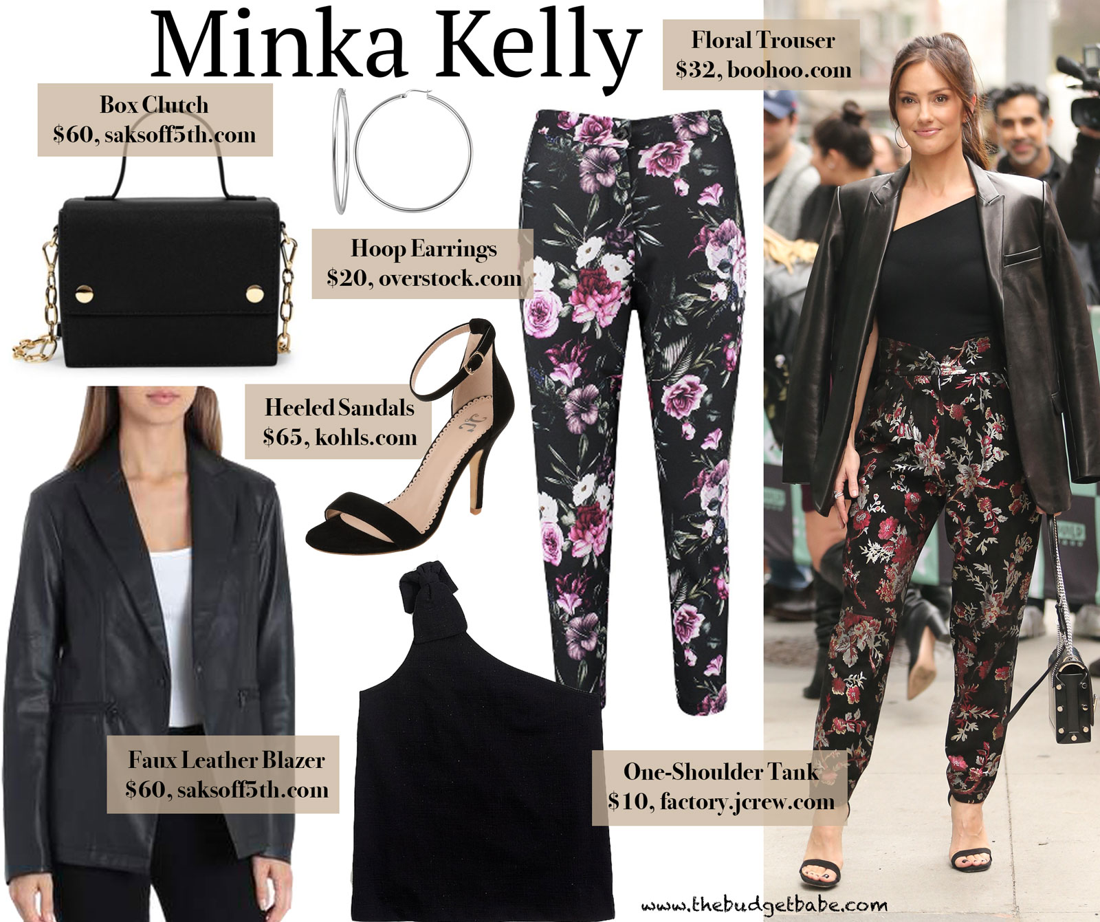 Minka Kelly Floral Pants Leather Blazer Look for Less