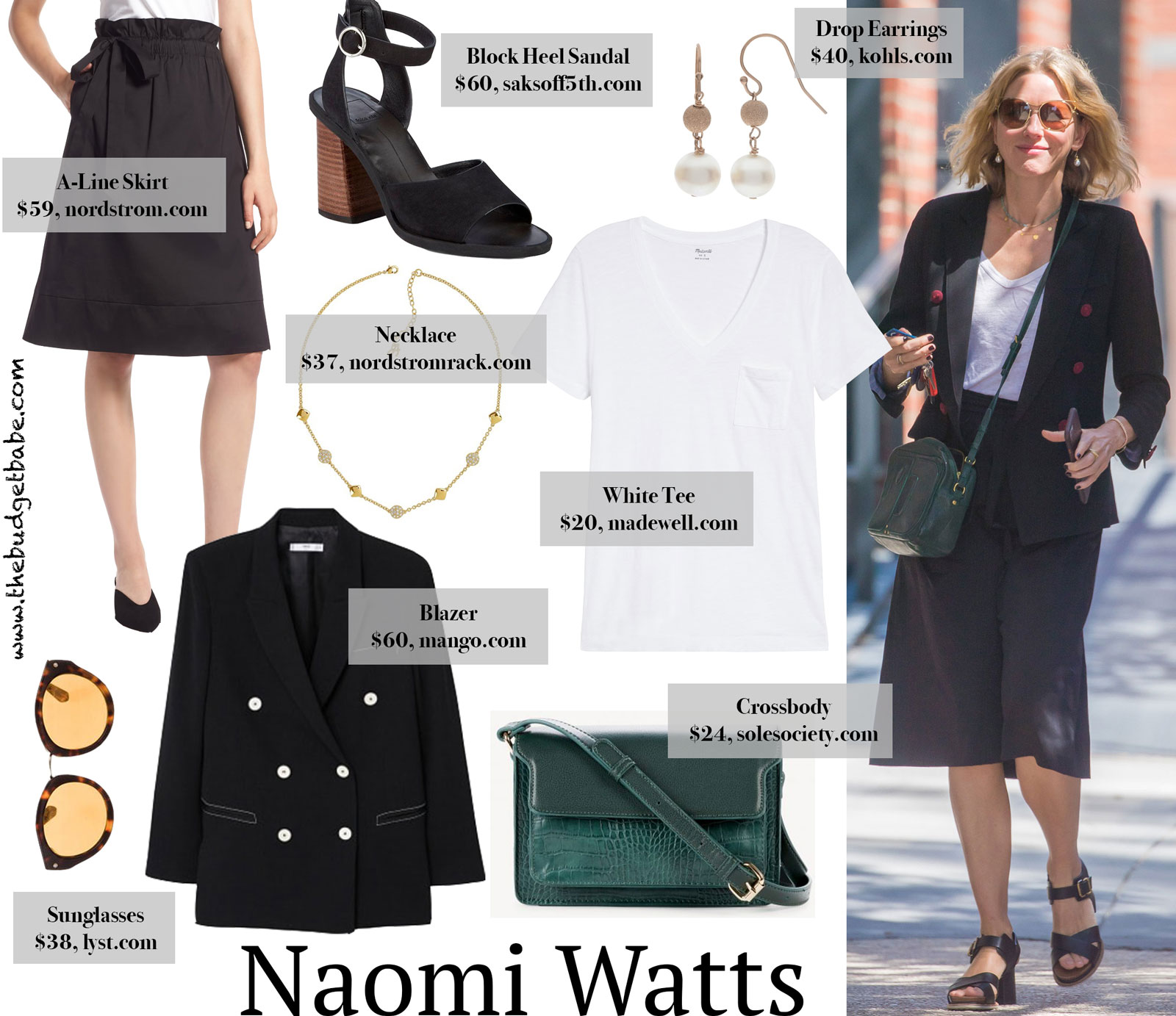 Naomi Watts Blazer, Green Crossbody Look for Less