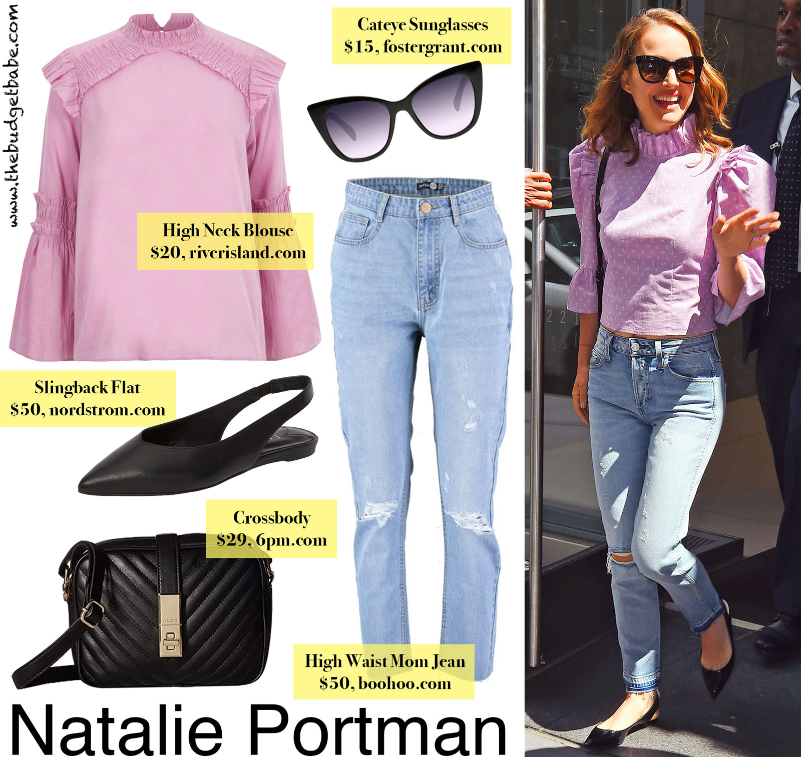 Natalie Portman High Neck Blouse Look for Less