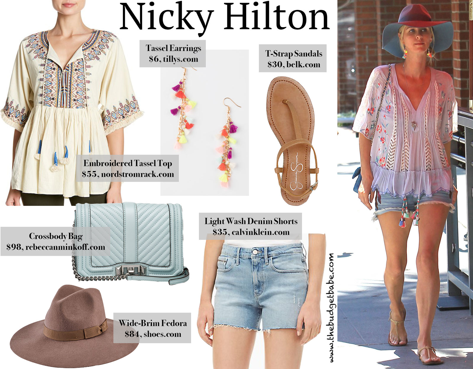 Nicky Hilton Embroidered Tassel Top Look for Less
