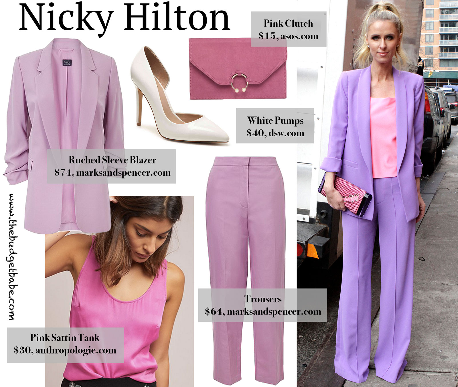 Nicky Hilton Purple Suit Look for Less