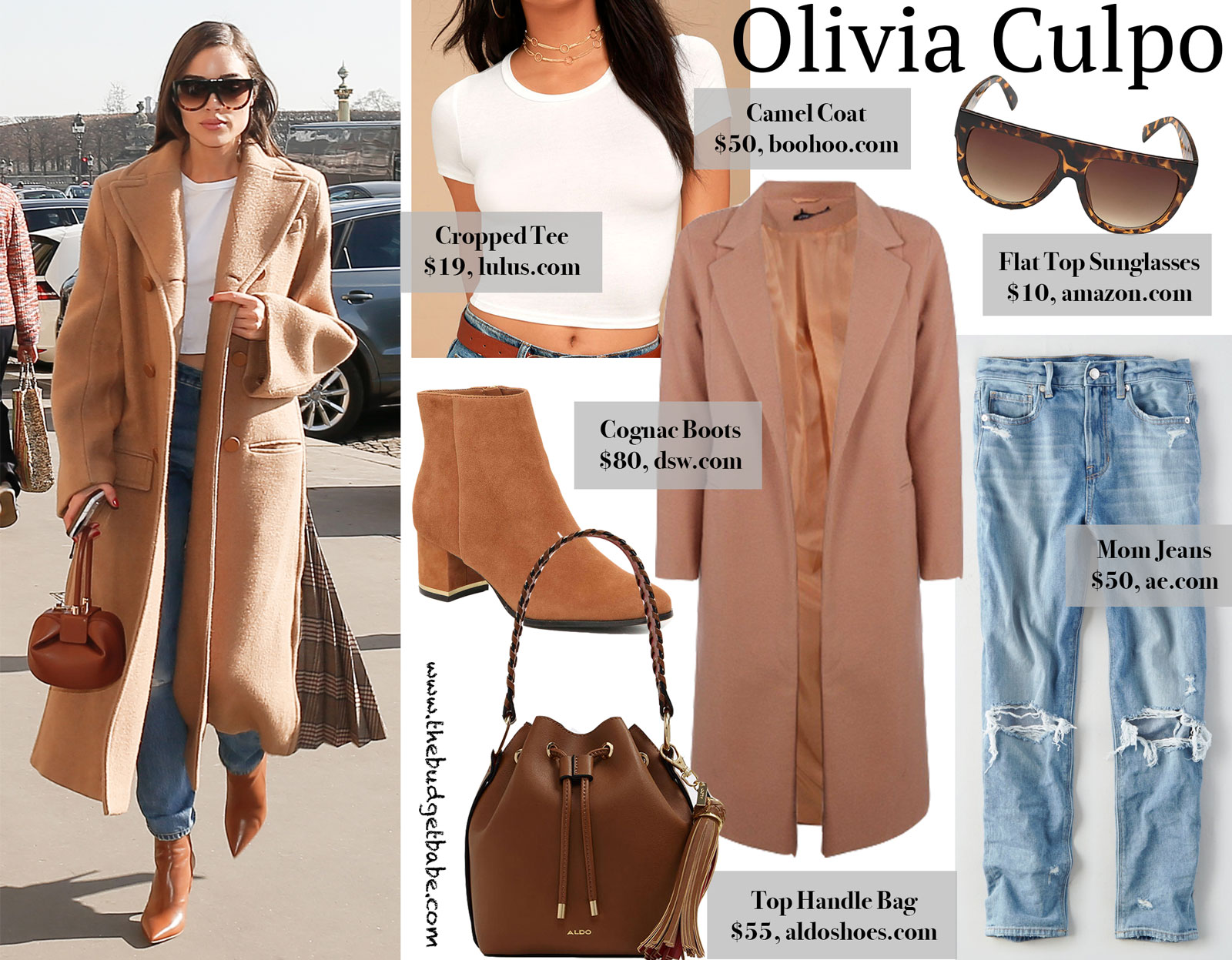 Olivia Culpo Camel Coat Look for Less