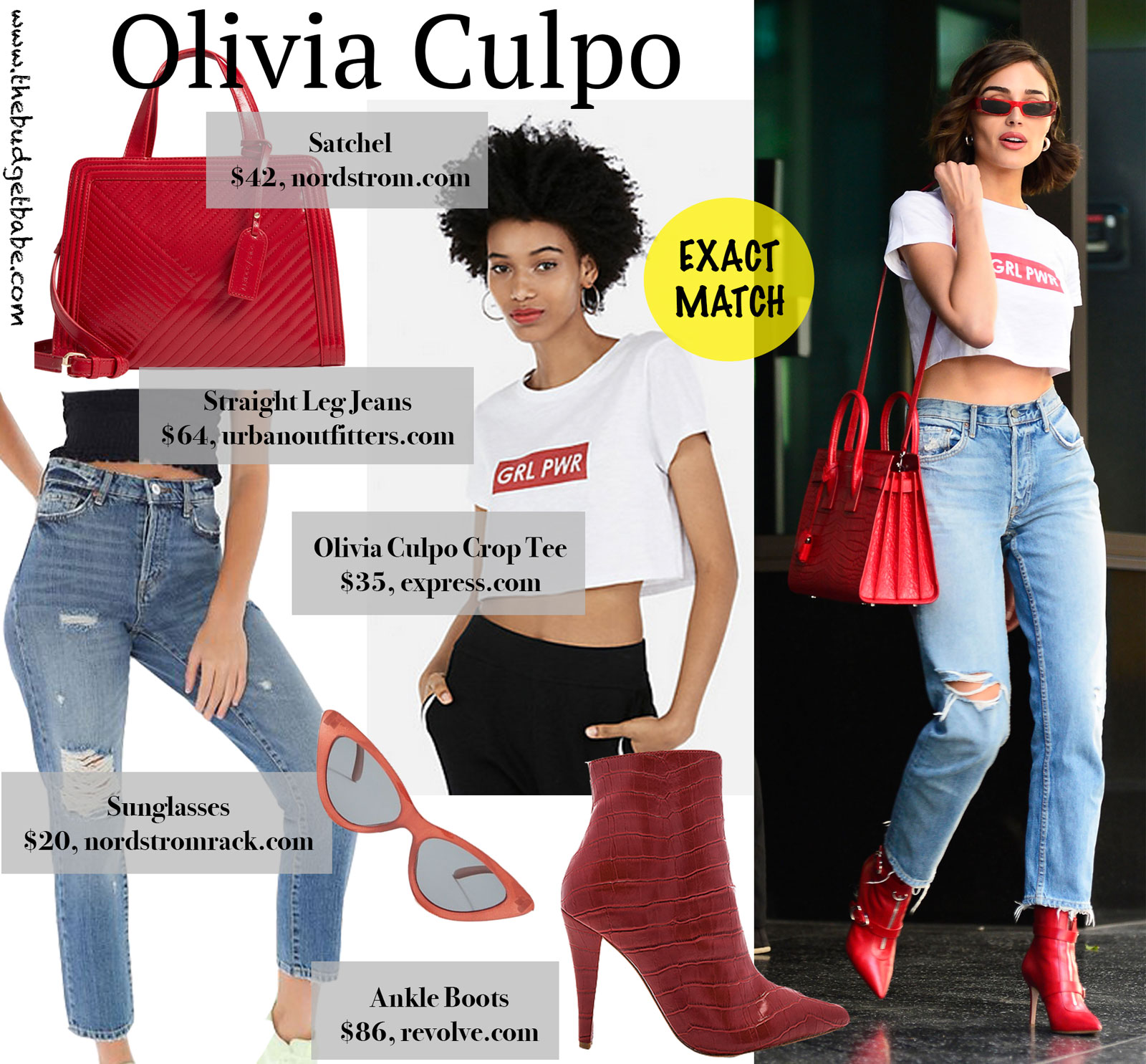 Olivia Culpo Grl Pwr Cropped Tee Look for Less