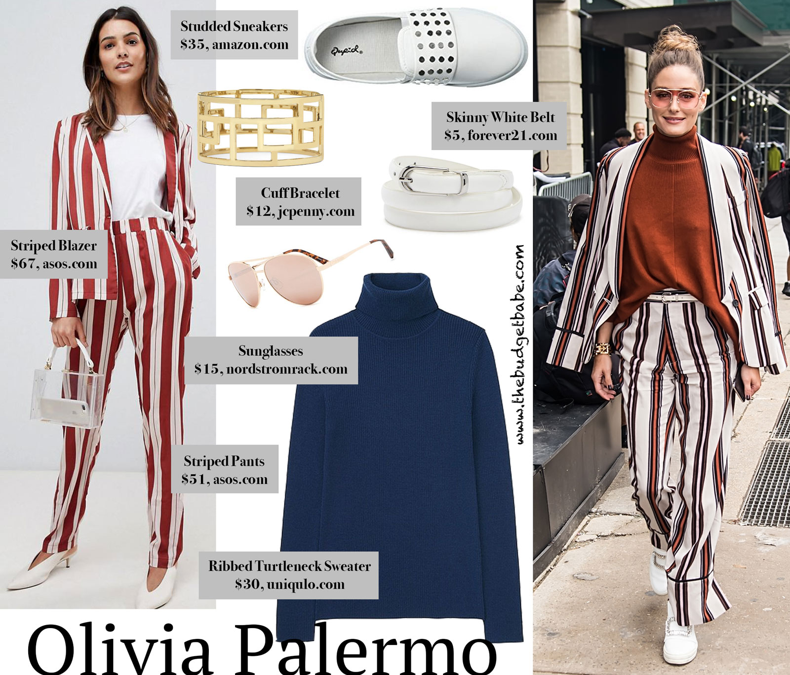Olivia Palermo Striped Suit Look for Less