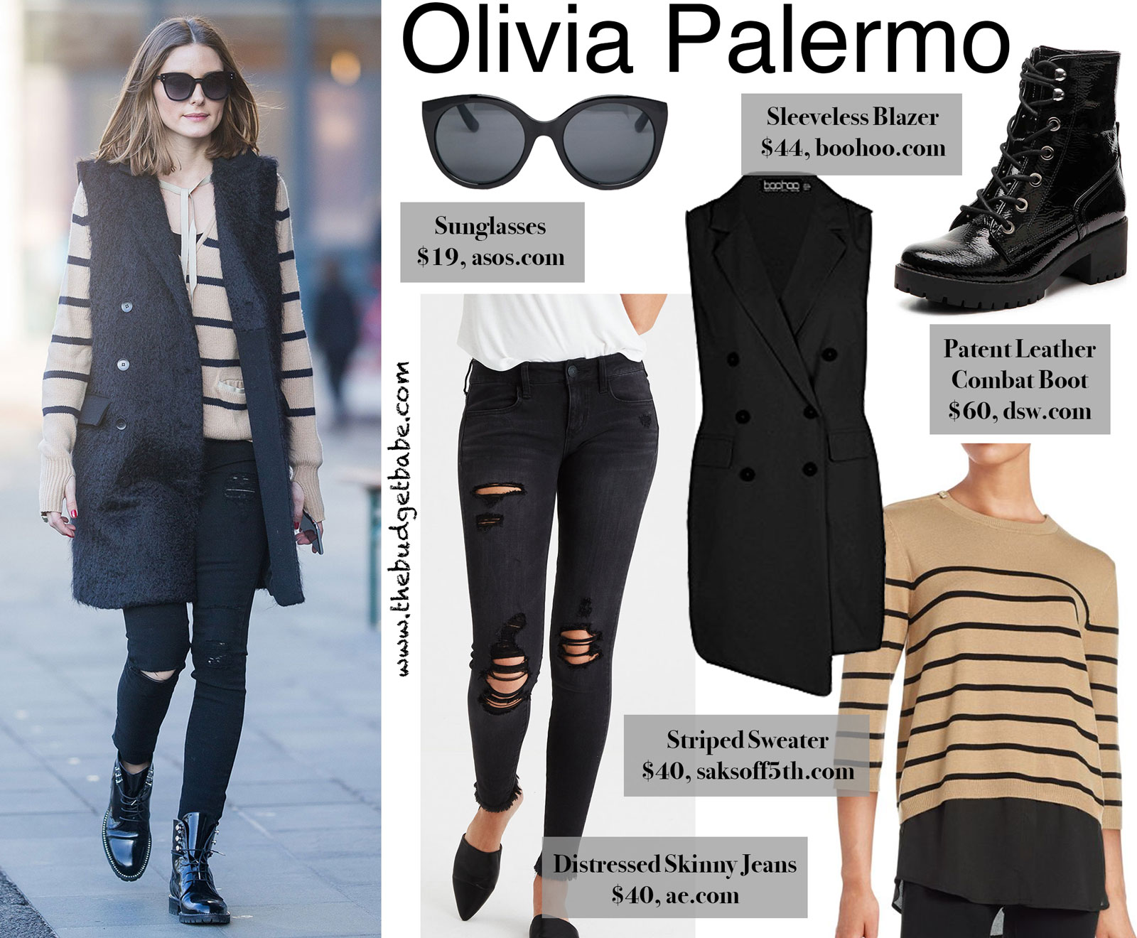 Olivia Palermo Long Vest and Striped Sweater Look for Less