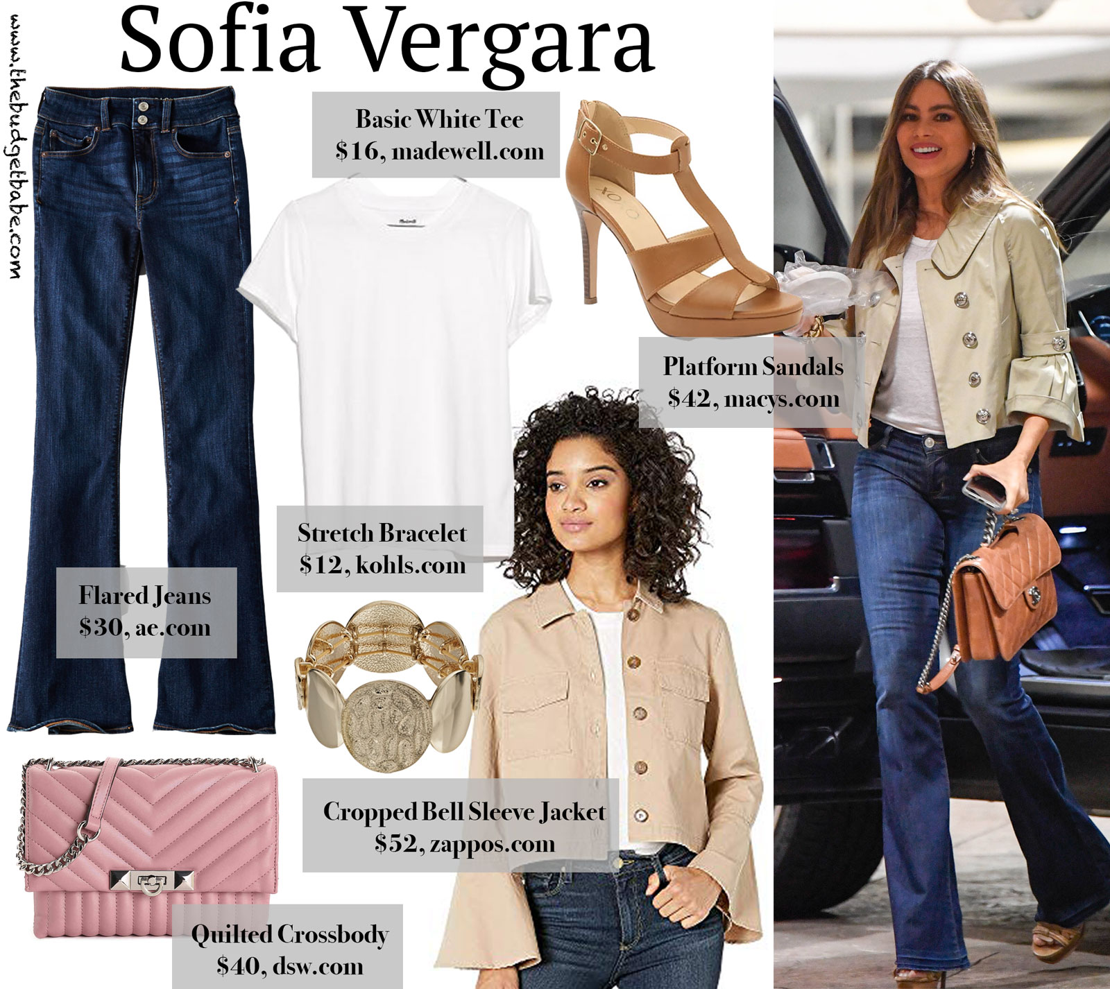 Sofia Vergara Cropped Jacket Flare Jeans Look for Less