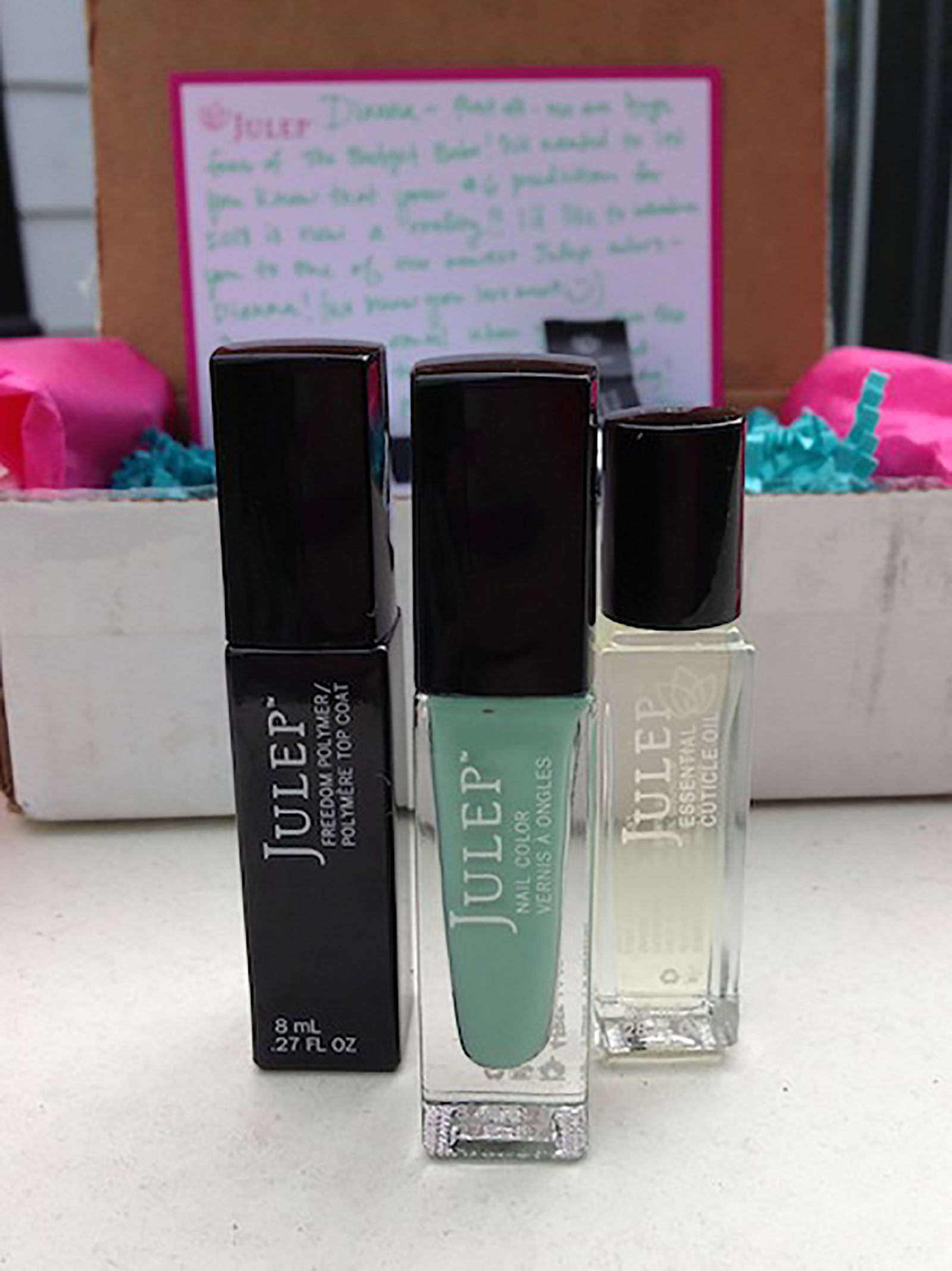 'Dianna' a mint blue nail polish by Julep, named after The Budget Babe blogger Dianna Baros