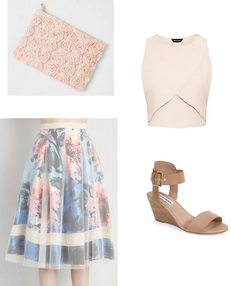 Feminine chic floral outfit idea