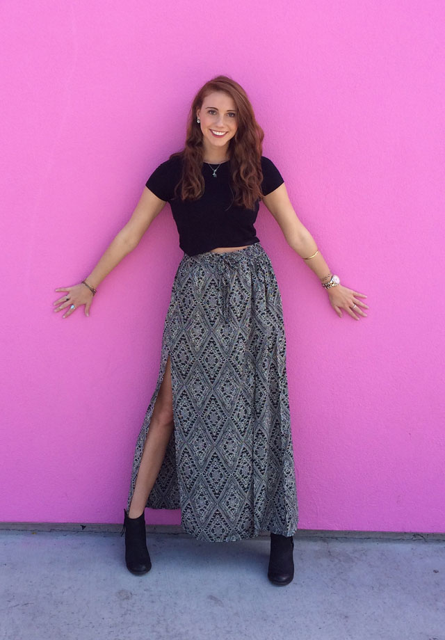 Two ways to style a maxi skirt