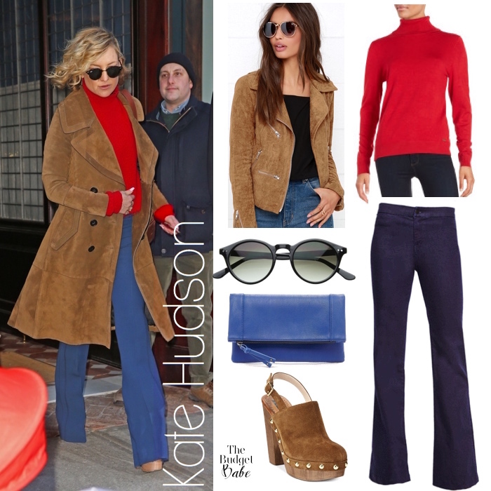 Kate Hudson Suede Coat Flare