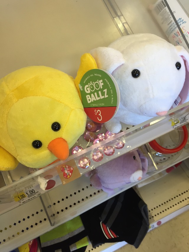 Easter theme items in the dollar bins at Target