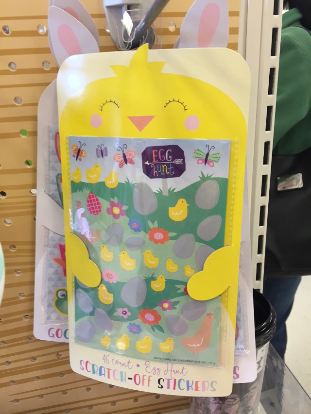 Easter theme items in the dollar bins at Target