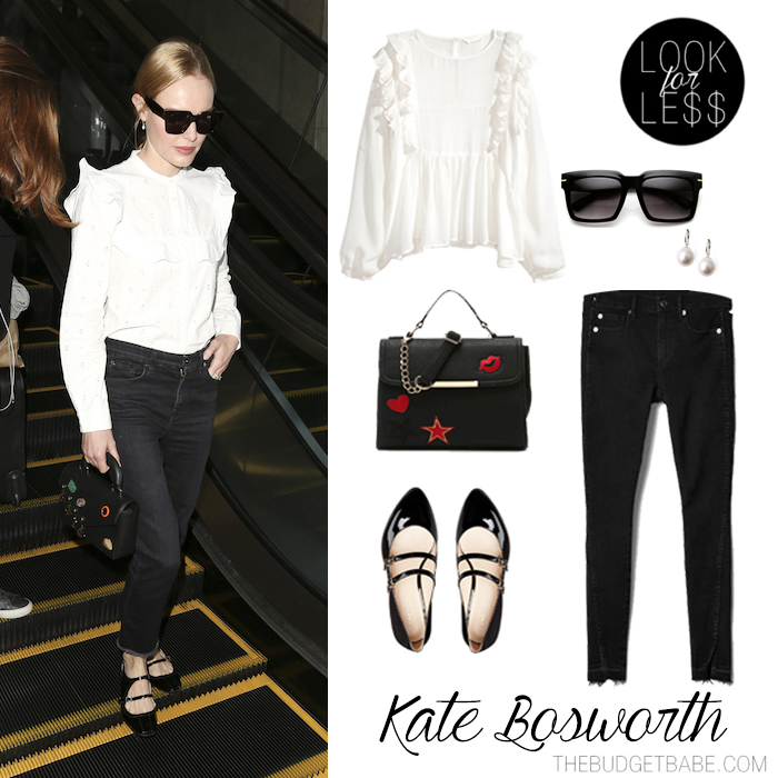 Kate Bosworth Ruffle Blouse Black Jean