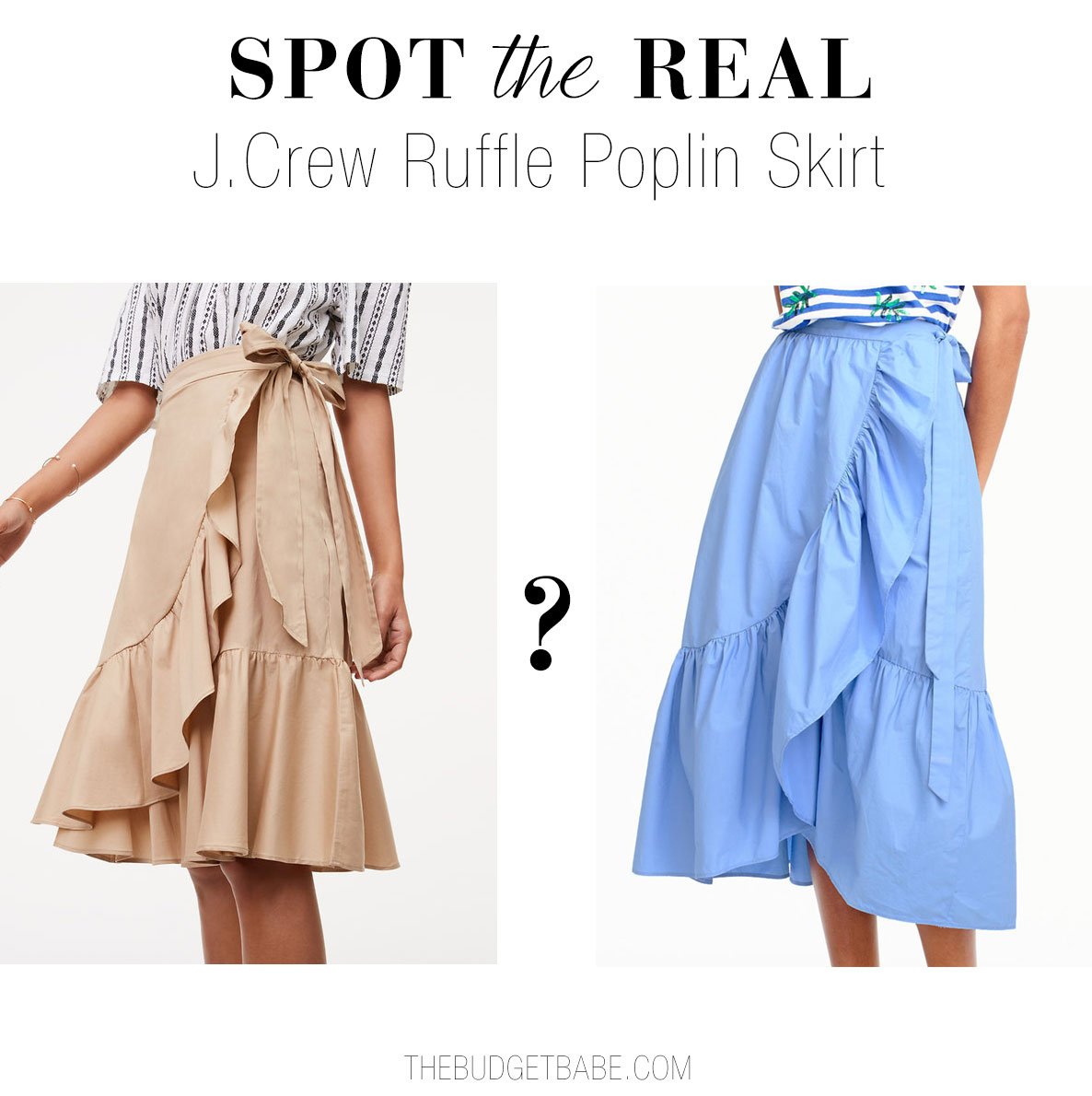 Can you guess which is the real J.Crew ruffled cotton poplin skirt?