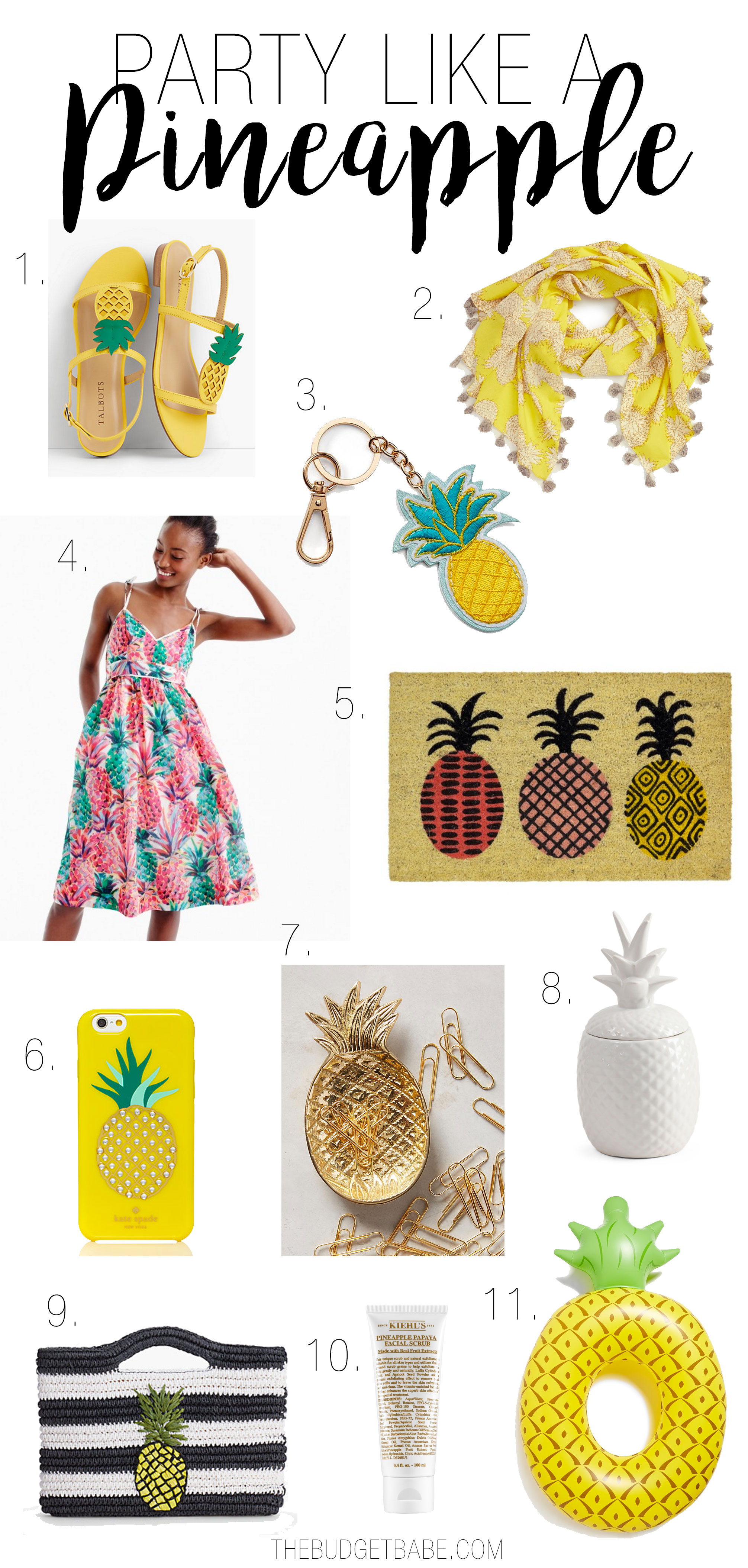 Party like a pineapple with these fun fashions, home decor items and more inspired by everyone's favorite tropical fruit.