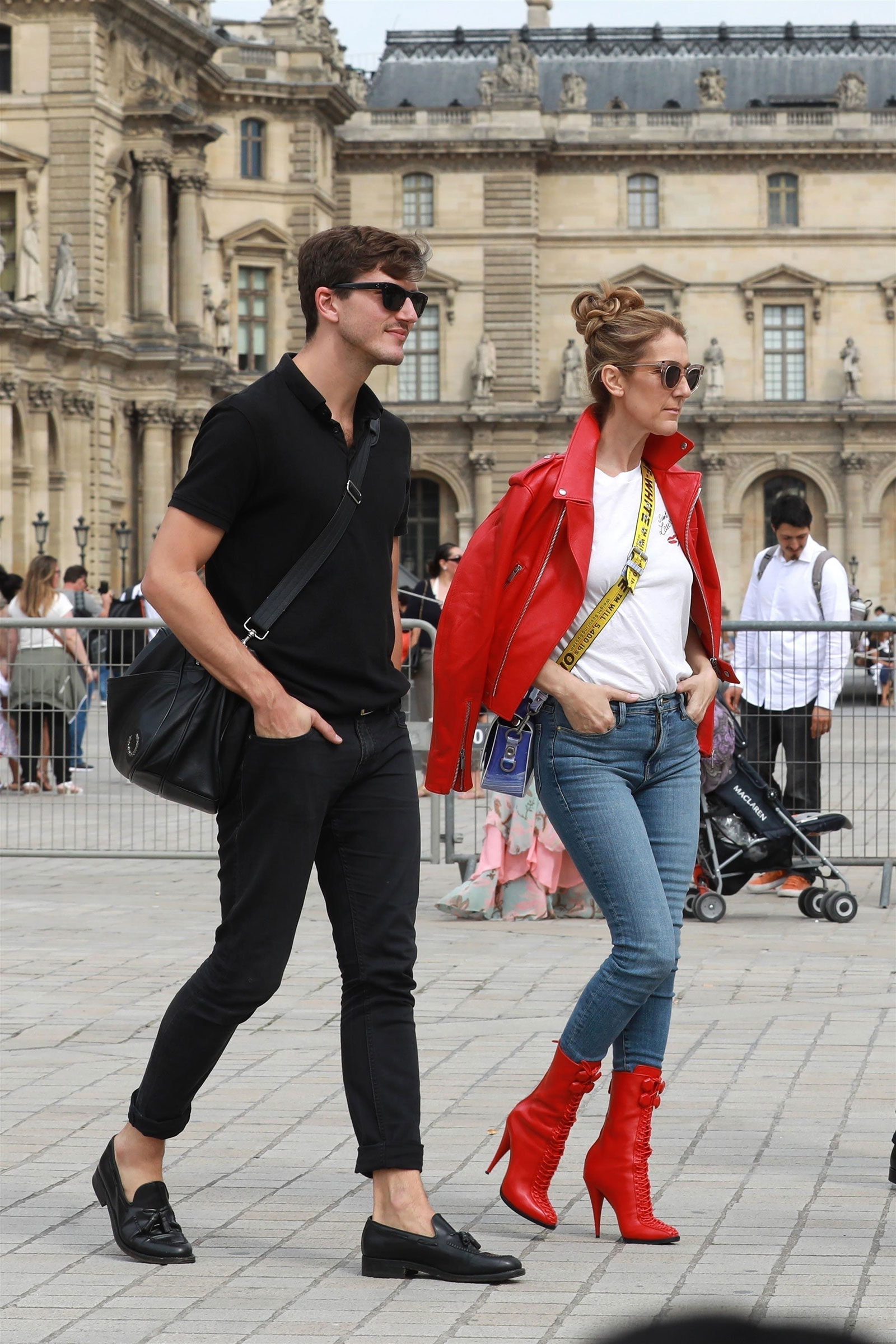Celine Dion stuns in couture during her trip to Paris.