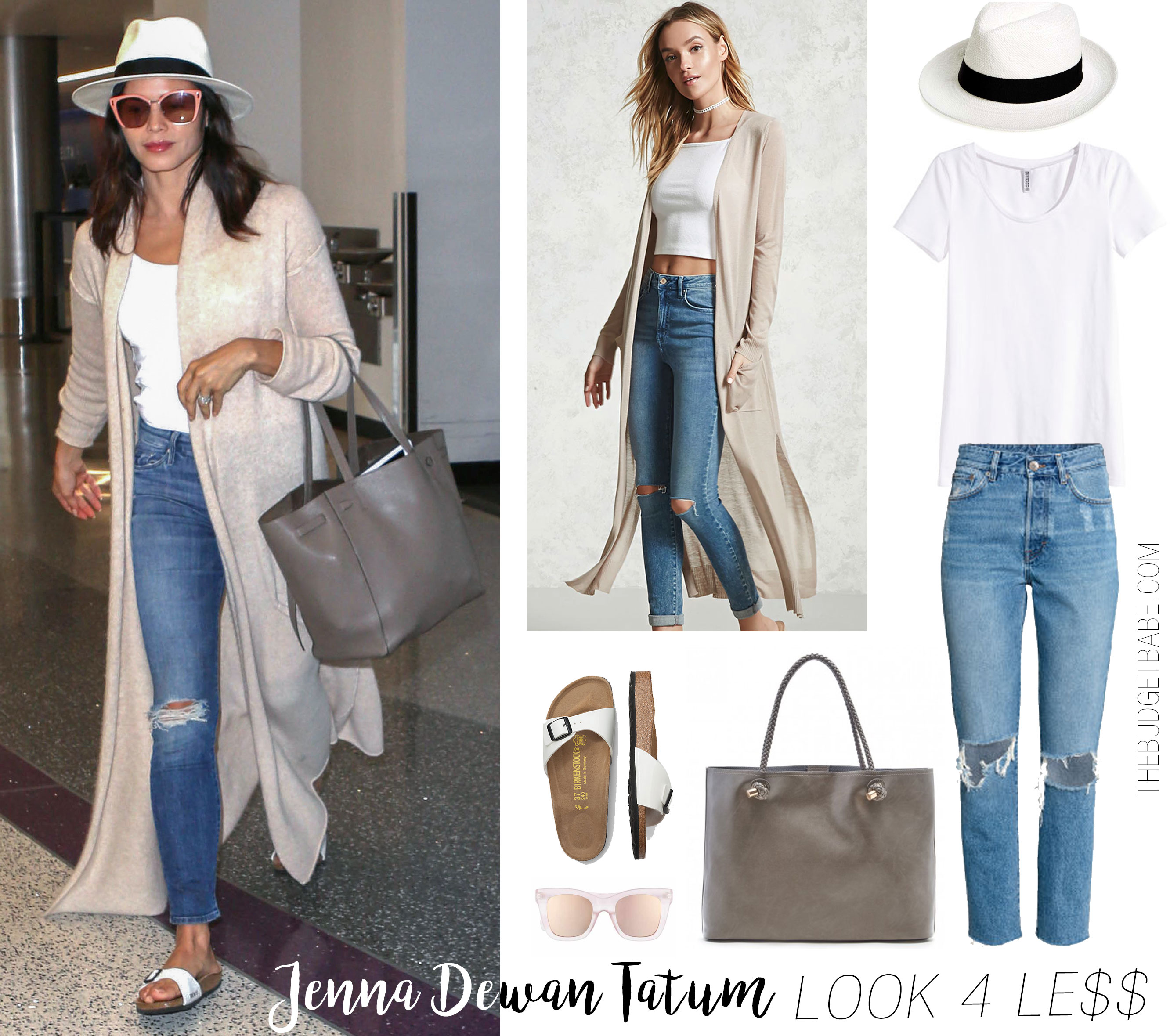 Jenna Dewan Tatum's duster and Birkenstocks look for less