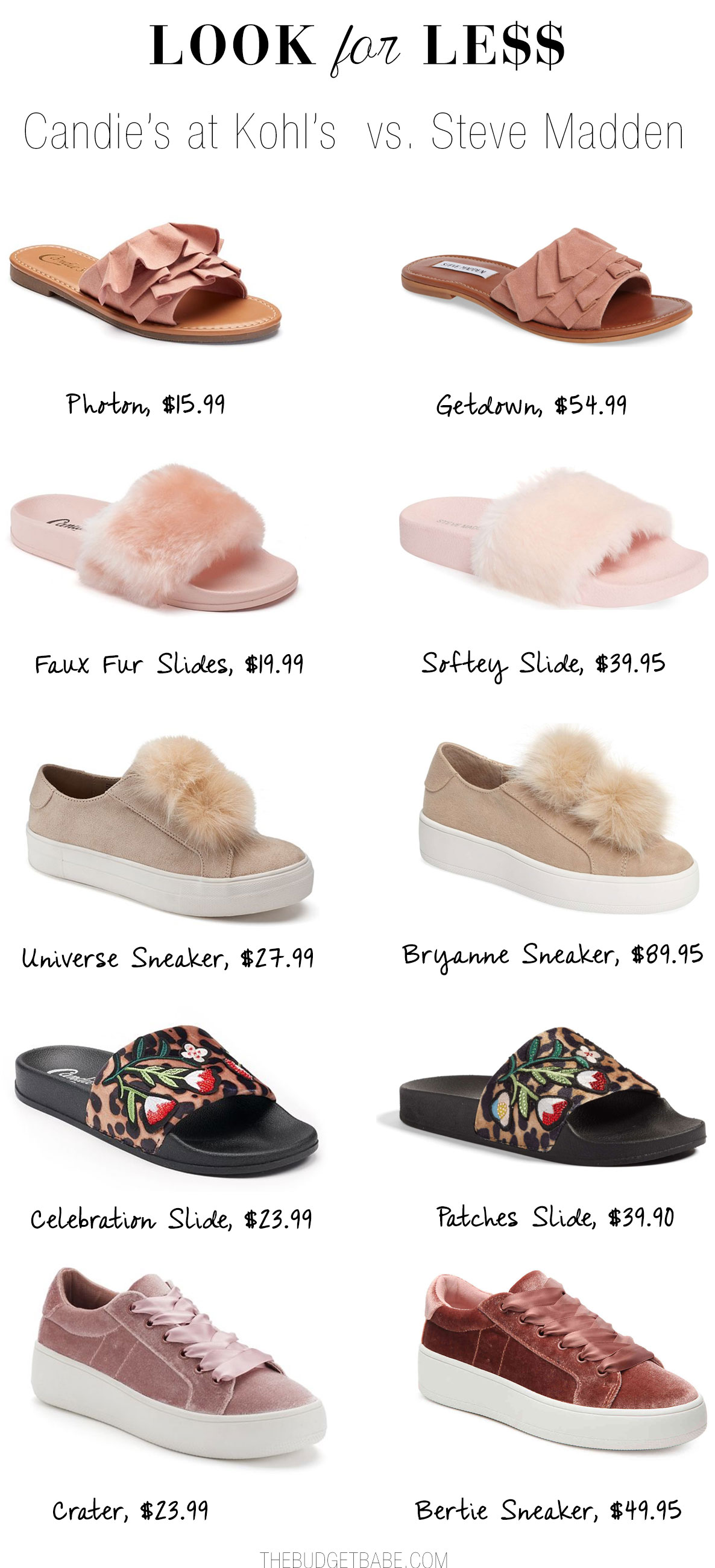 You can find the Steve Madden look for less under different labels.