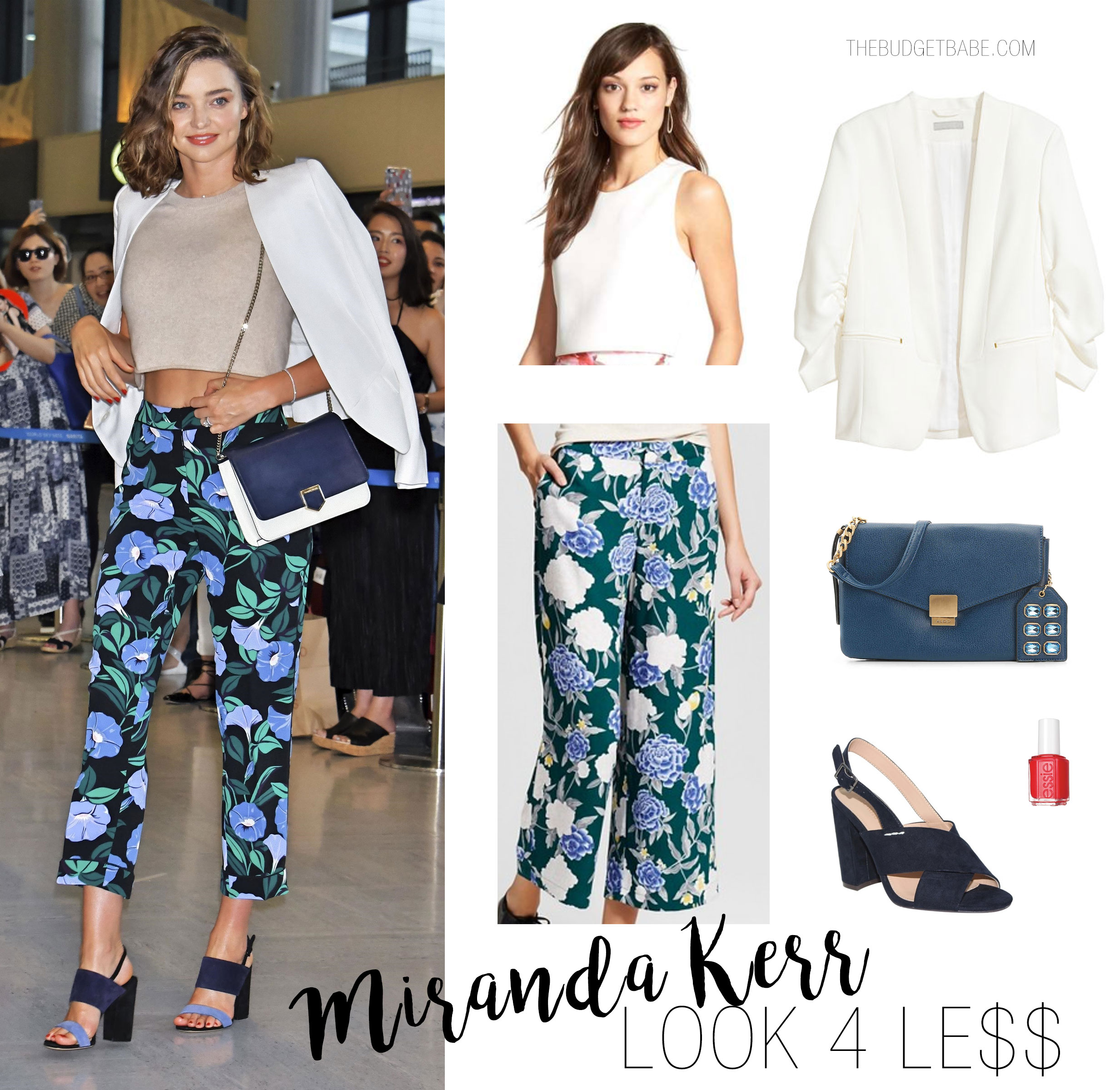 Miranda Kerr looks sexy in floral print pants.