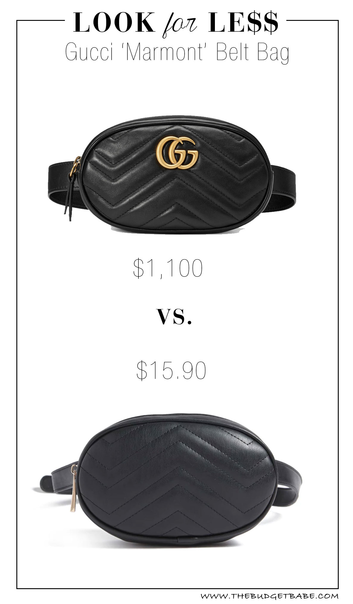 Gucci Marmont belt bag look for less dupe replica at Forever 21