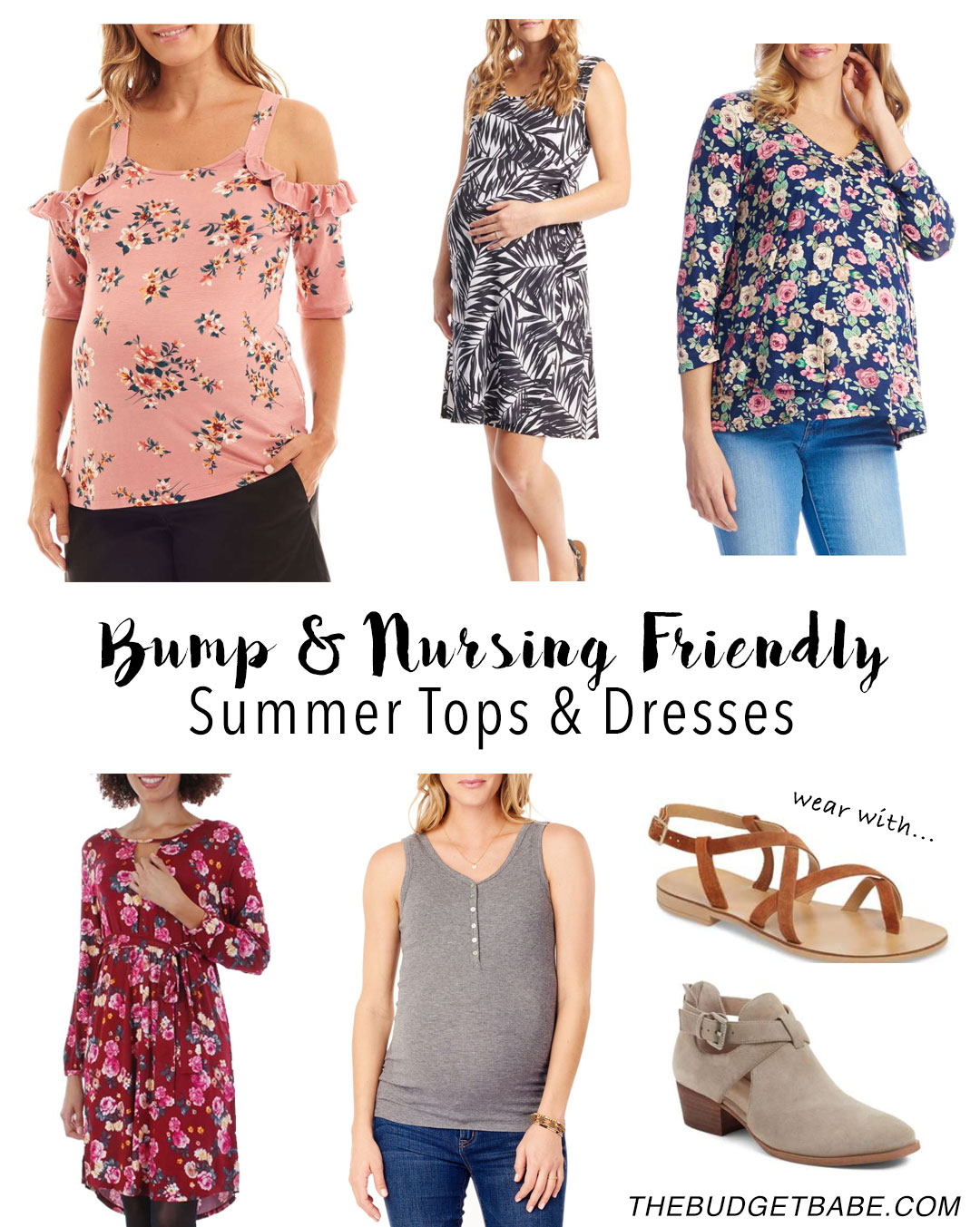 Bump friendly, nursing friendly casual everyday tops and dresses for summer / TheBudgeBabe.com
