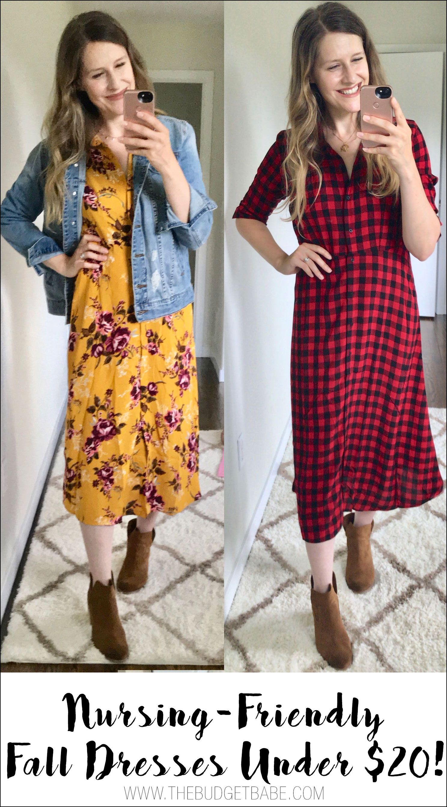 Cute button front dresses are nursing friendly, too! Just $18.94 at Walmart