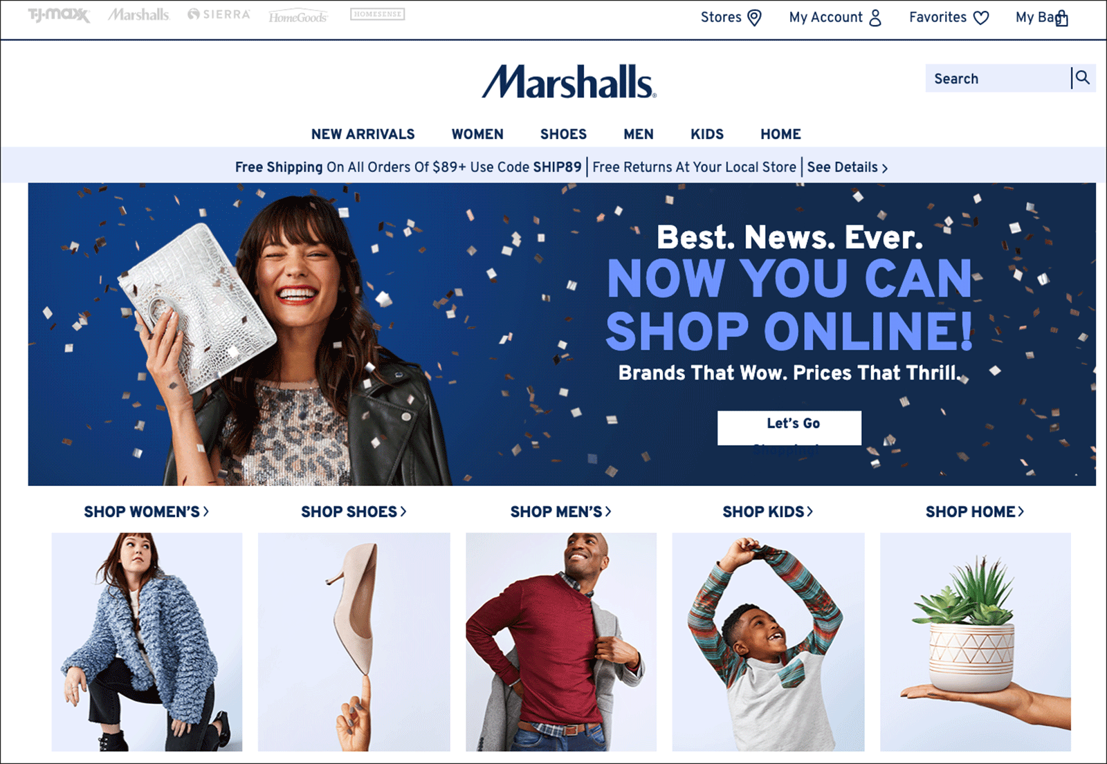 Marshalls launched online shopping!