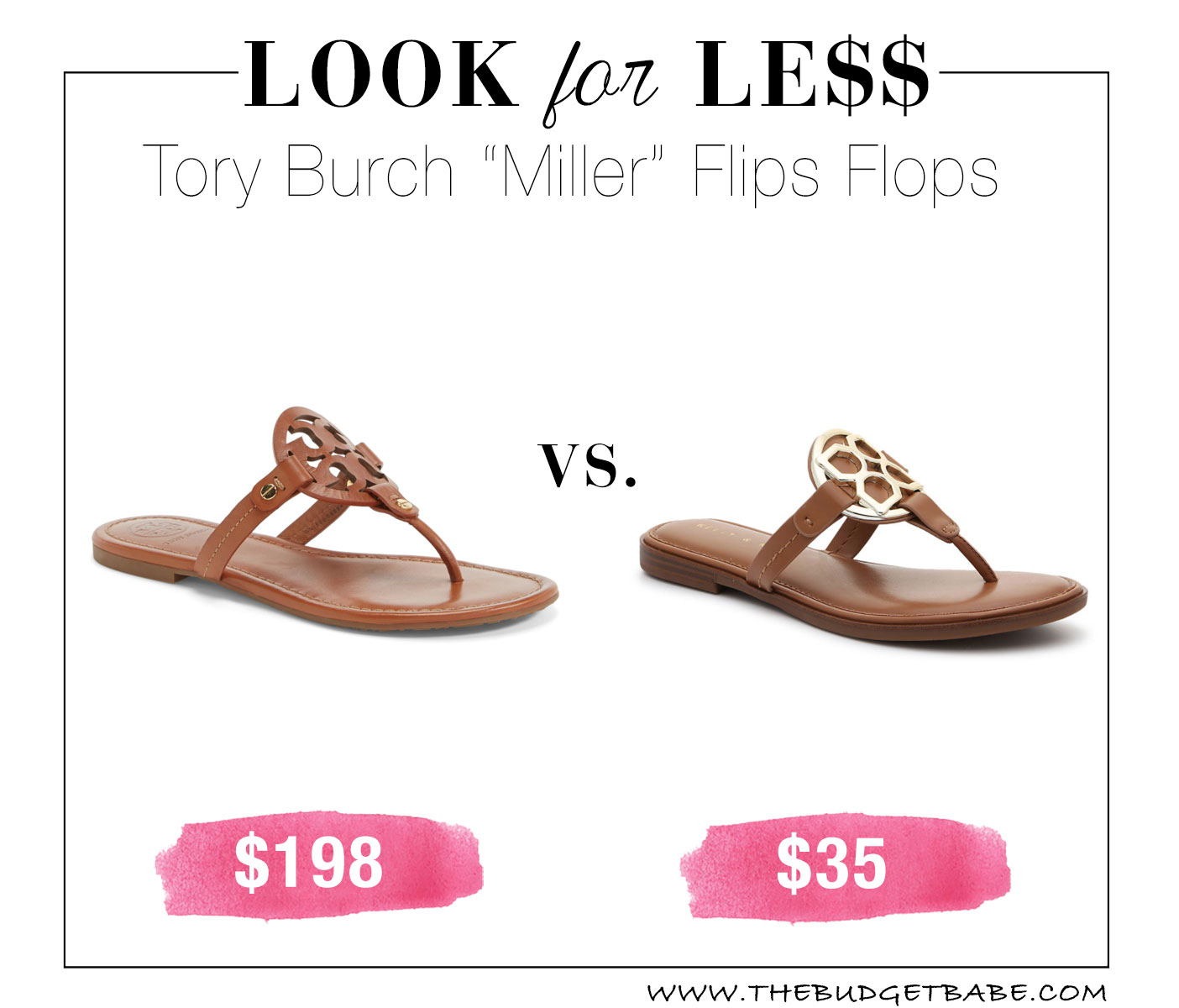 Tory Burch Miller flip flop sandals dupe