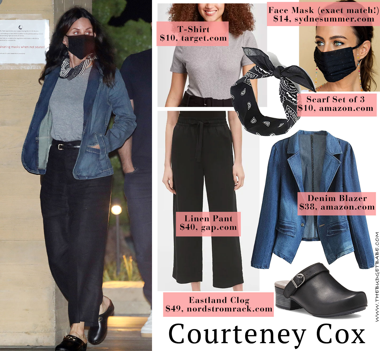 Courteney Cox wears Sydne Summer face mask while out and about