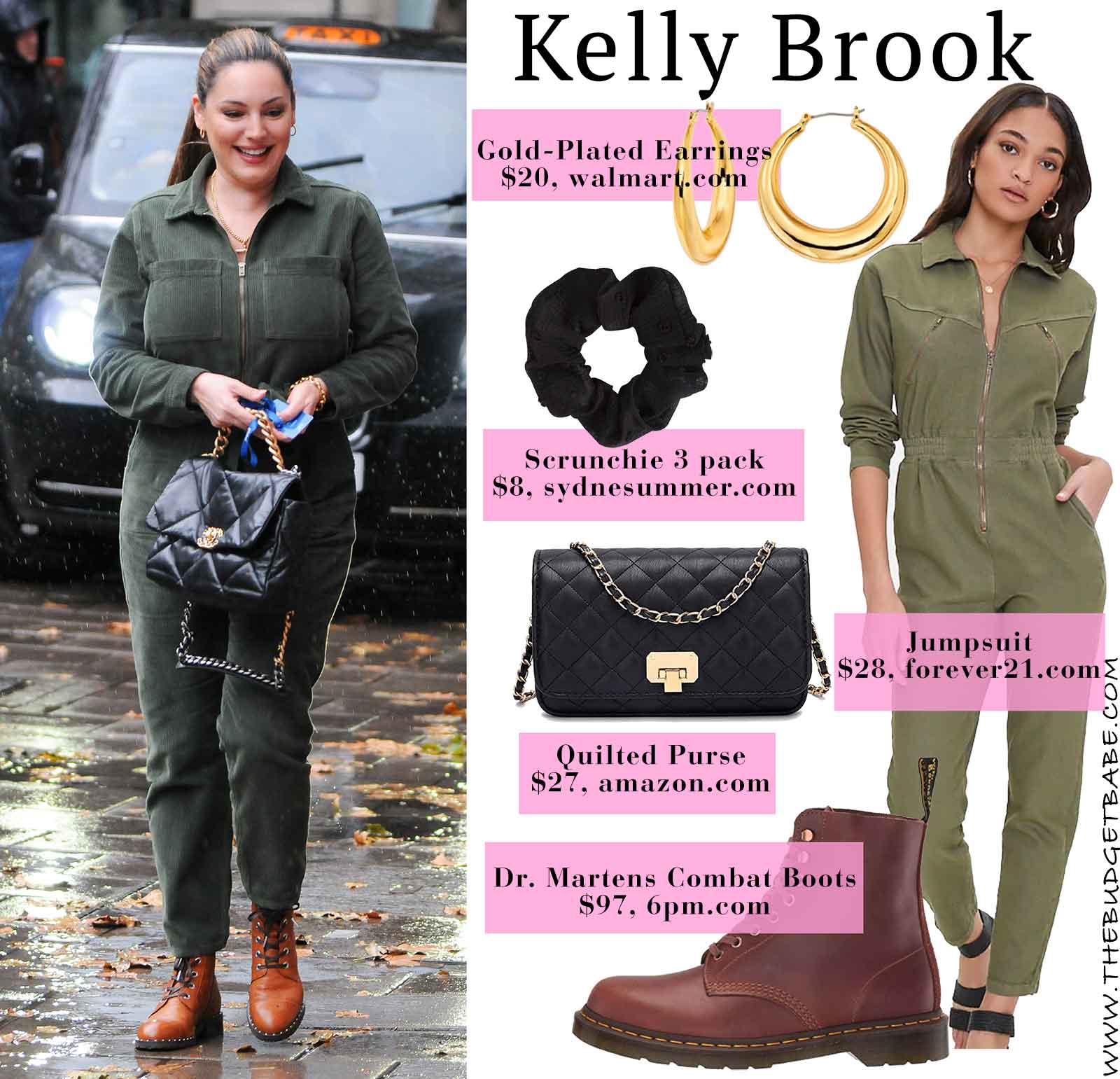 Kelly Brook's boiler suit and combat boots