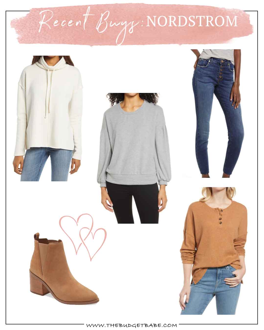 Nordstrom recent buys: Best neutral booties under $80, cute henley top for $39, cowlneck for $45 and high-waist button fly jeans for $59