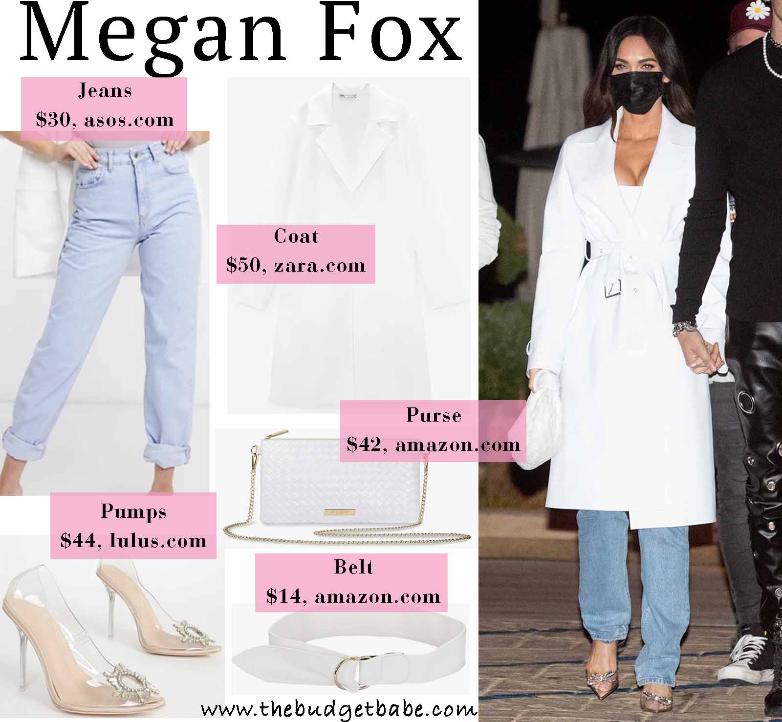Megan's trench is so chic in white.