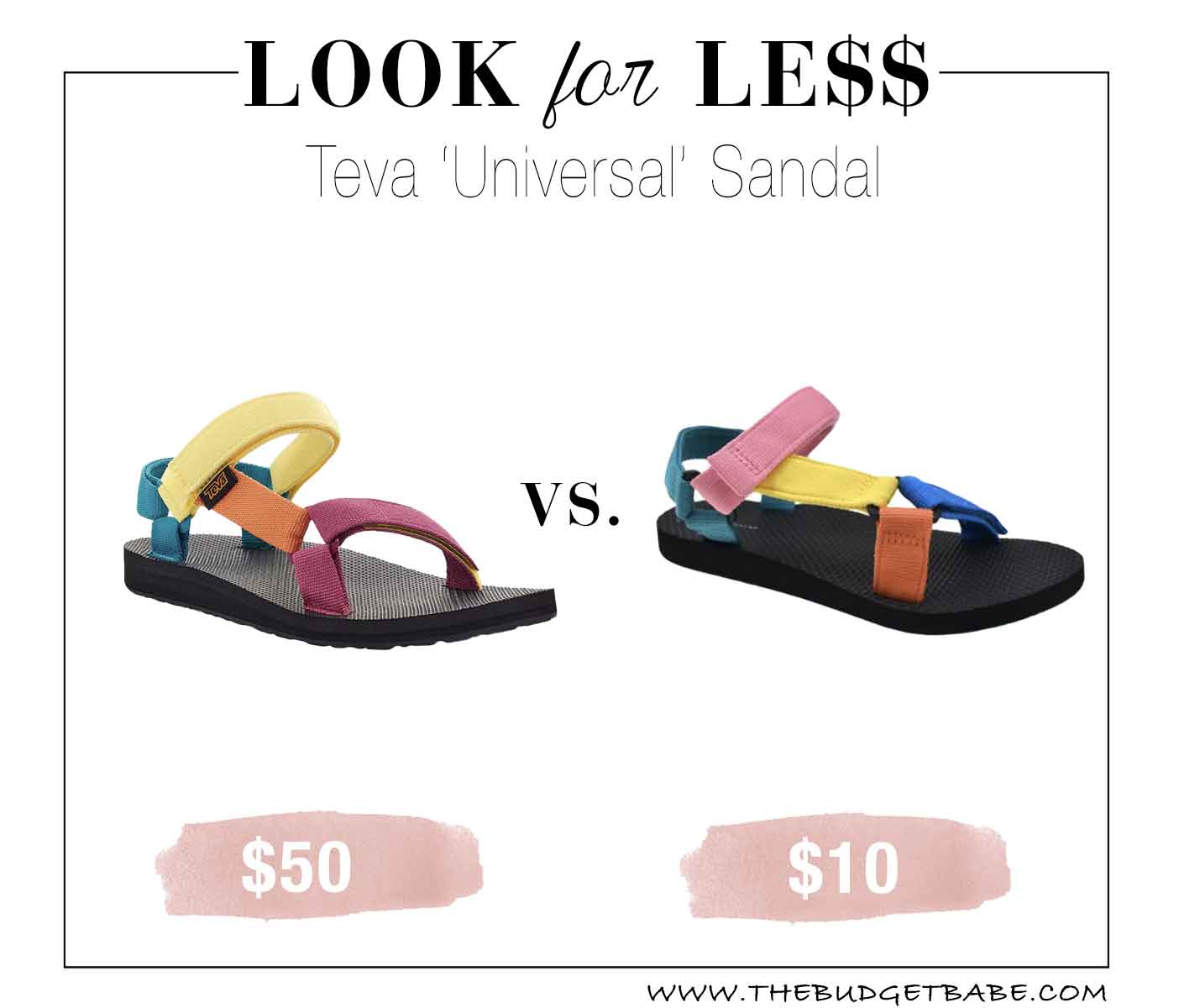 Teva dupes at Walmart! Rainbow multi colored summer sandals for $10