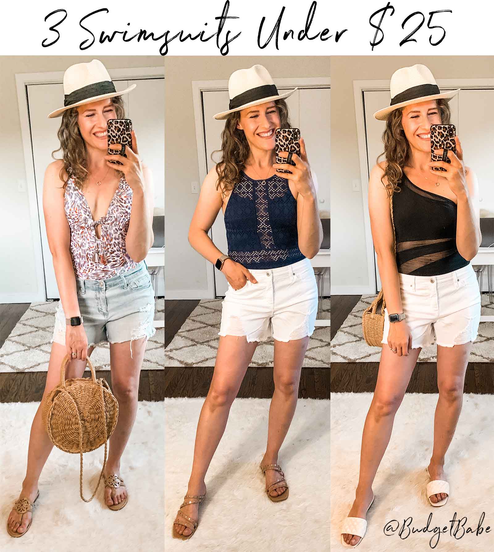 One piece bathing suits swimsuits under $25 at Walmart | The Budget Babe affordable style blog