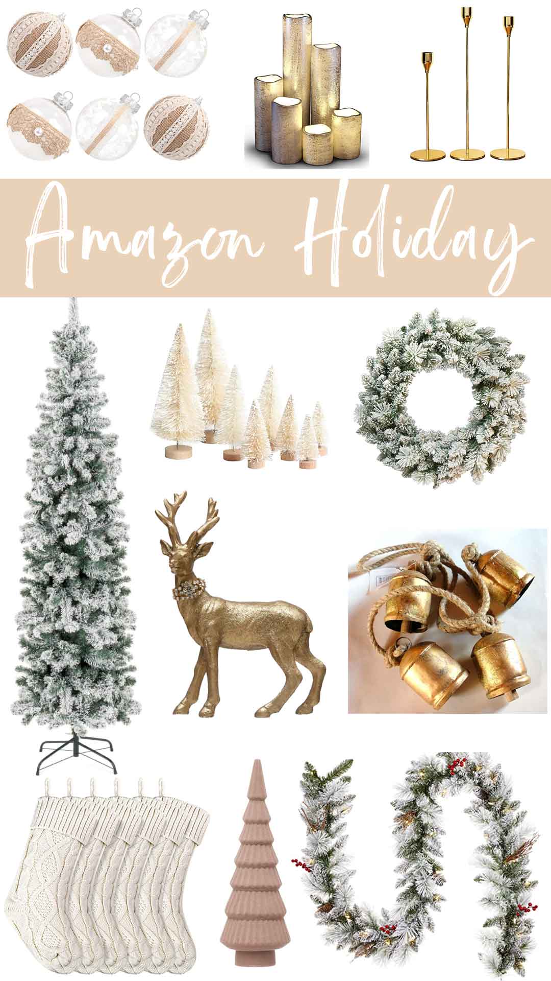 Amazon holiday decor finds, neutral classic picks on a budget
