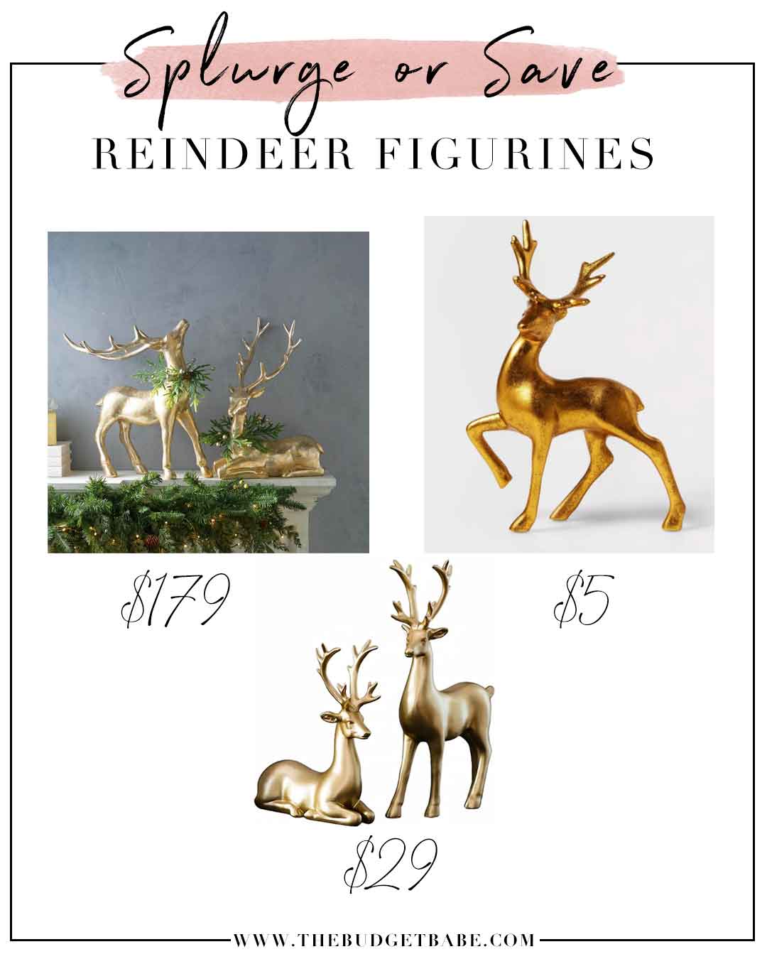Reindeer figurines for Christmas decor trend 2021