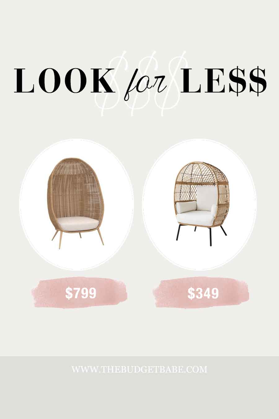 Pottery Barn Woven Cave Chair Look for Less at Walmart