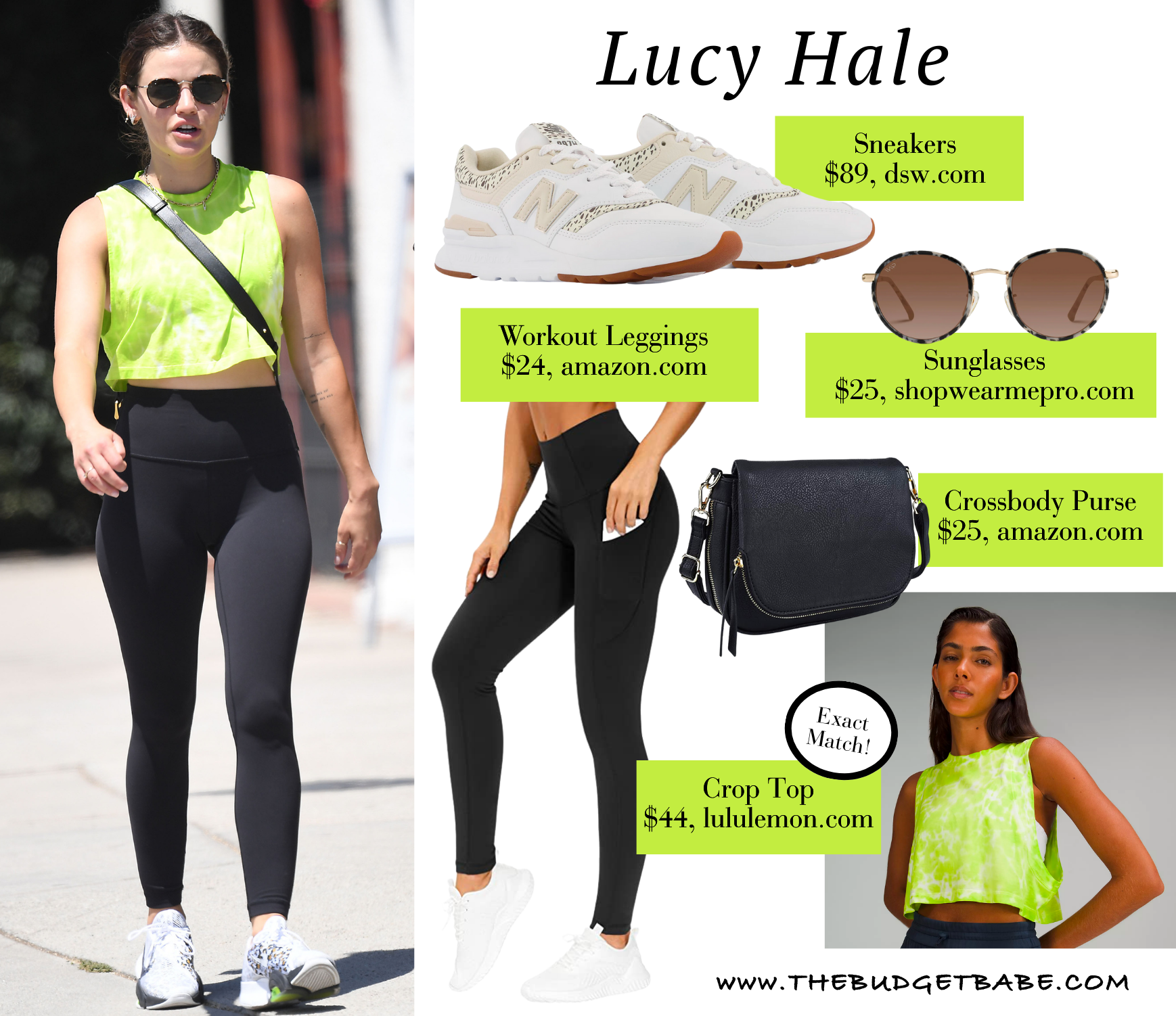 Lucy Hale's Lululemon Crop Top, Leggings and Nikes Look for Less