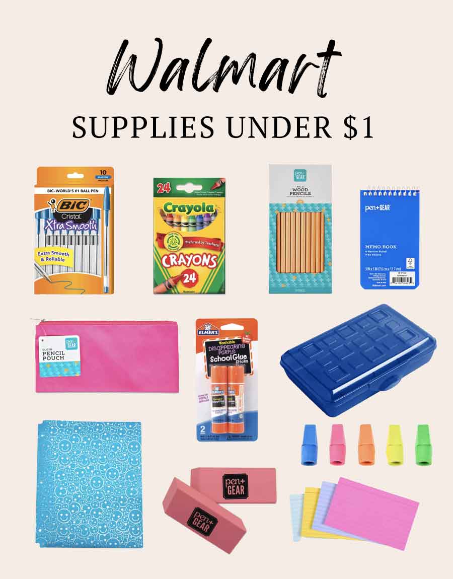 Walmart back to school supplies under $1