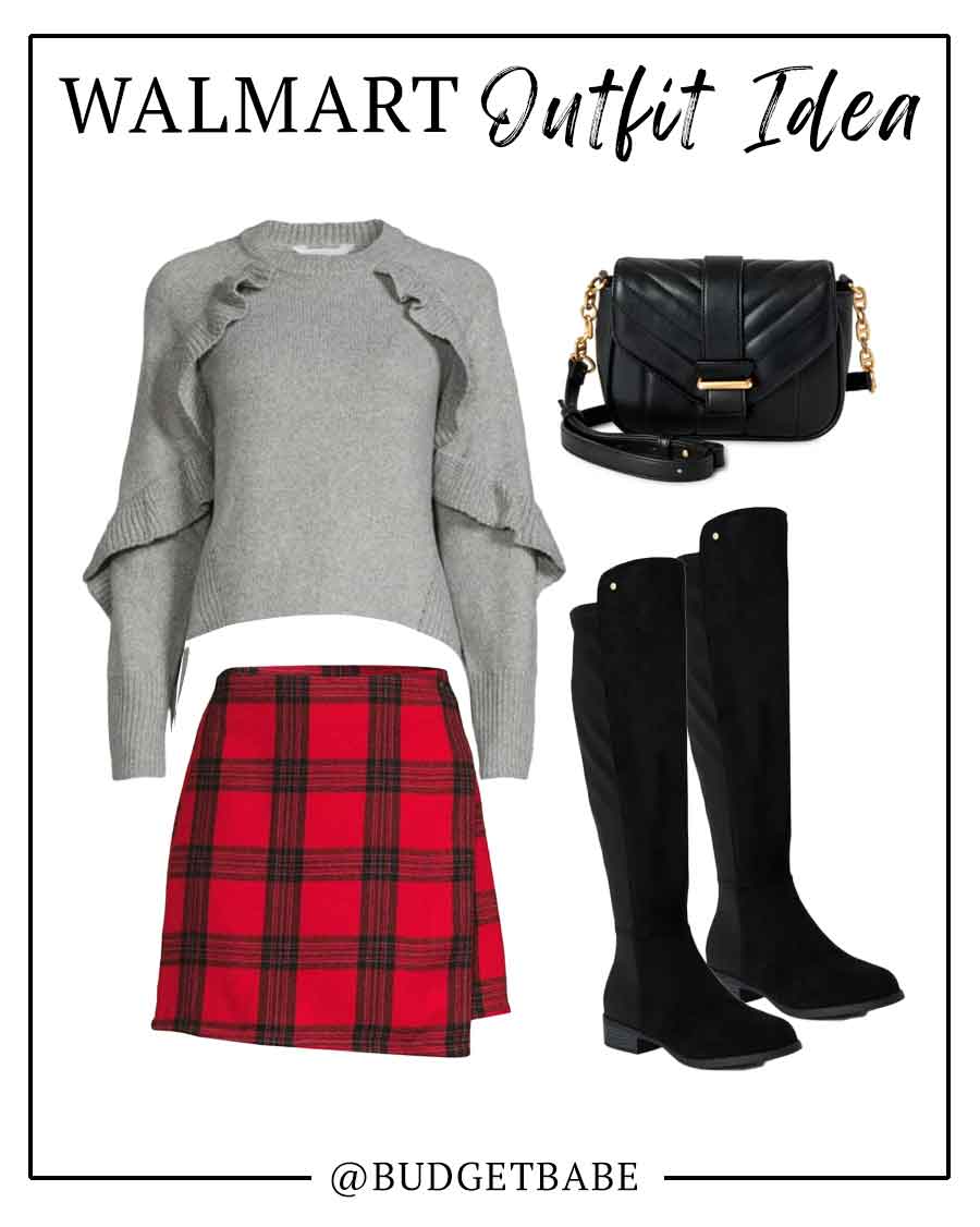 Winter outfit ideas with Walmart fashion blogger budgetbabe