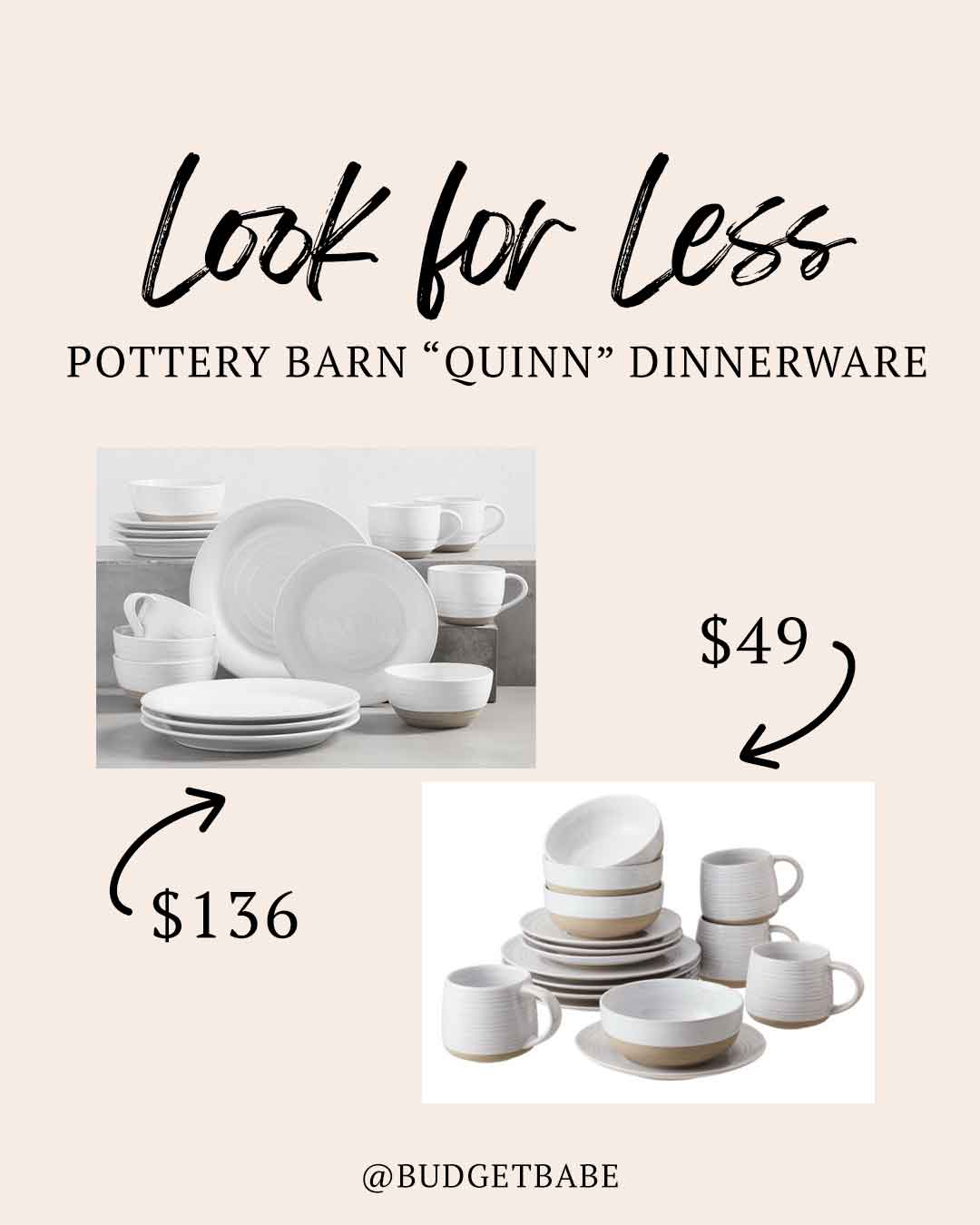 Walmart has the best Pottery Barn Quinn dinnerware set dupe!