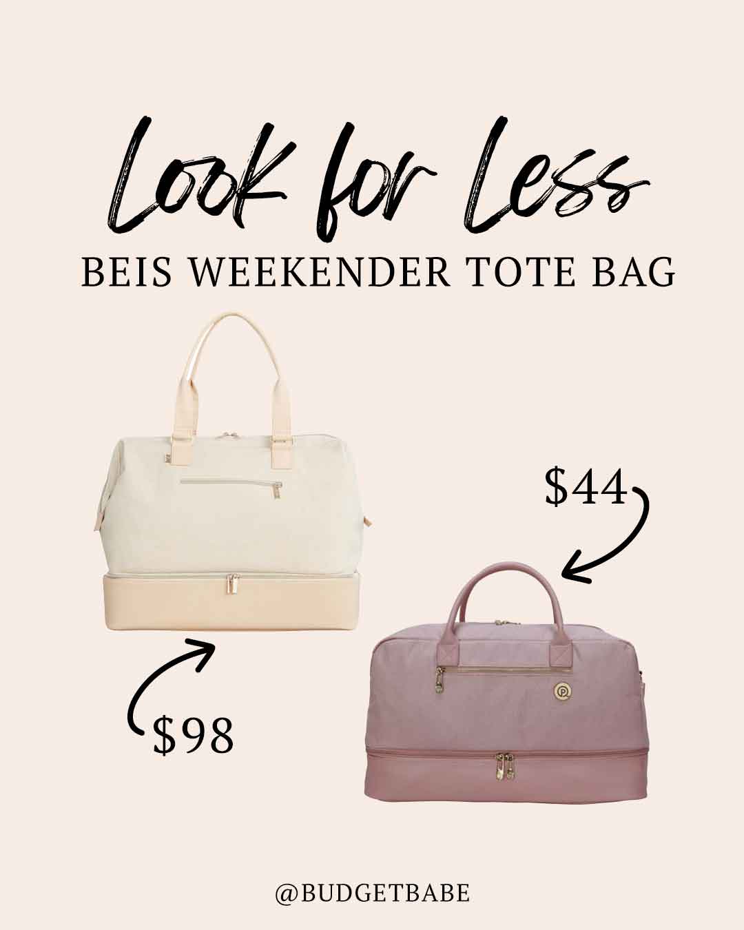 Beis weekender tote bag dupe look for less