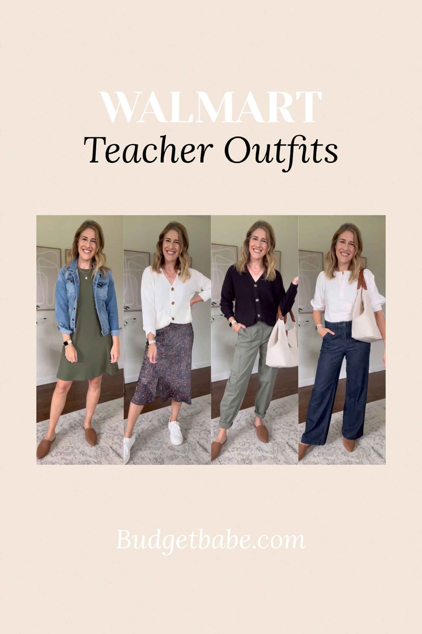 Walmart teacher outfits! Comfy affordable pieces to mix and match for the schoolyear ahead.