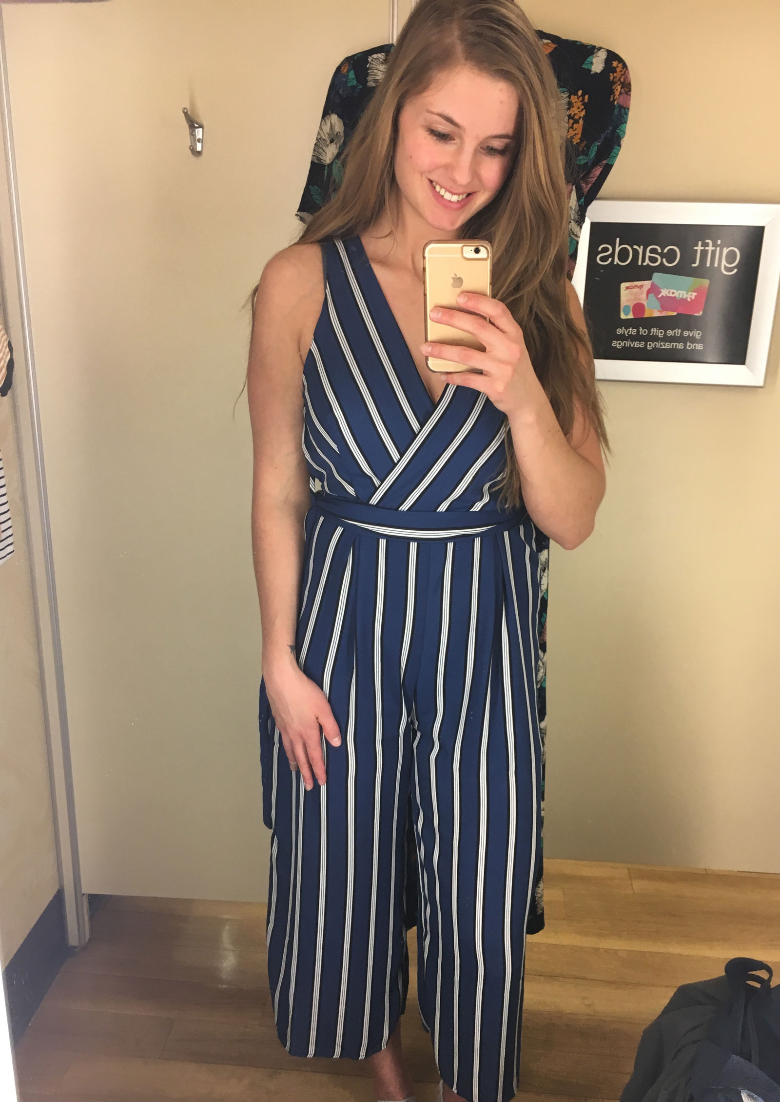 Blue and White Striped Jumpsuit at TJ Maxx