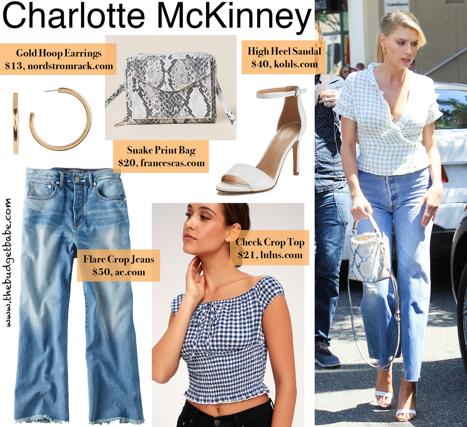 Charlotte McKinney Check Crop Top Look for Less