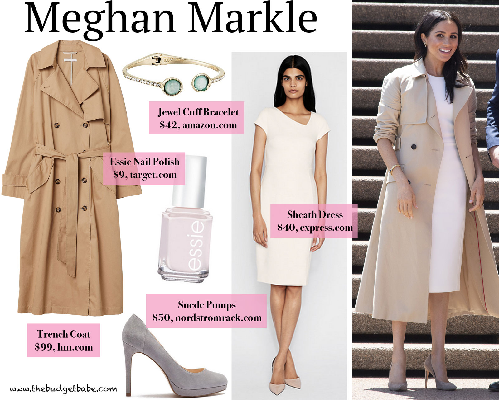 Meghan Markle Trench Coat Look for Less